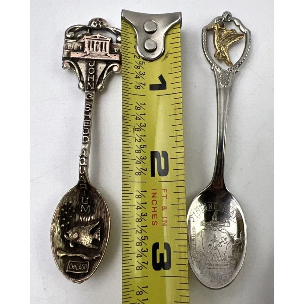 Vintage Lot Of 8 Variety of Mini Decor Spoons Some Silver Plated